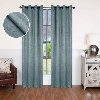 Modern Geometric Waves Room Darkening Semi-Blackout Curtains, Set of 2 by Blue Nile Mills