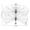 YIYIBYUS 2 Tier Lazy Kitchen Base Cabinet Corner Organizer, 270° Rotating Blind Corner Wire Kidney Shaped Cabinet Mounted - 4 of 4