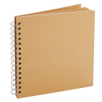 Juvale 80 Pages Hardcover Kraft Scrapbook Albums, Blank Journal for Scrapbooking, 8x8 In