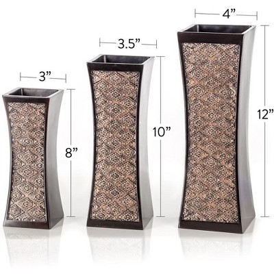 Compact Brown Plastic Decorative Table Set