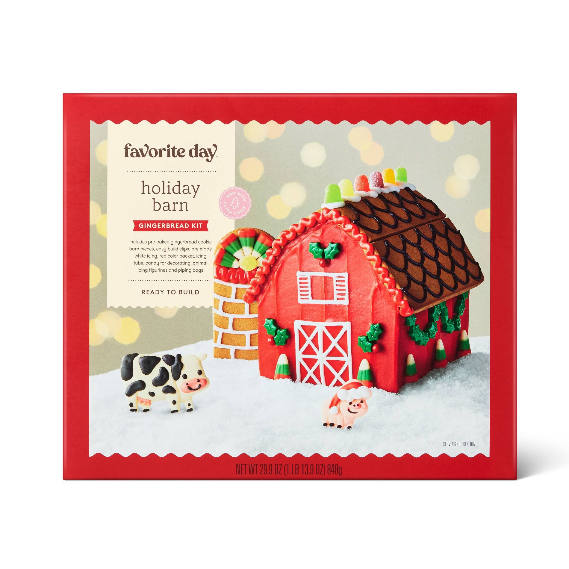 Christmas Barn Gingerbread Cookie Kit - 29.9oz - Favorite Day™