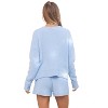 Women's Cozy Soft Top Set Shorts - Blue B - 3 of 4
