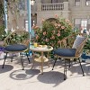 Outdoor Conversation Set, Patio Conversation Sets With 2 Rattan Chairs With Cushion And A Glass Round Table-Cuddlewood - 2 of 4