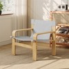 XINGHANZHENXUAN Accent Chair, Wide Armrest Lounge Chair with Solid Wood Frame for Living Room, Bedroom, Balcony - 2 of 4
