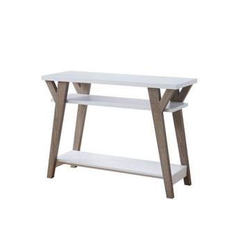 Ennis Transitional Console Table White/Distressed Taupe - HOMES: Inside + Out