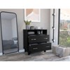 NicBex Modern Dressers with Metal Pulls,Minimalist Style,Wood Dresser for Bedroom,Study,Office,Living Room,Entryway,White/Black/Gray - 2 of 4