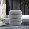 Ottoman with Storage,Foot Rest Round Bag Floor Chair for Bedroom or Entryway in Gray - 4 of 4