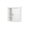 Modern Bathroom Wall Cabinet, With 3 Open Compartments, Door, Wall Mounted Storage Organizer, Over The Toilet Storage Wall Mounted Cabinet - 3 of 4