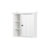 Modern Bathroom Wall Cabinet, With 3 Open Compartments, Door, Wall Mounted Storage Organizer, Over The Toilet Storage Wall Mounted Cabinet - image 3 of 4