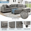 105"W Modern Sectional Sofa with Storage Ottoman, L-Shaped Couch with 2 Pillows and Cup Holder for Living Room - ModernLuxe - 4 of 4