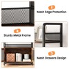 Bookshelf with Doors Industrial Bookcase with 4 Tiers Open Storage Shelf Rustic Bookshelves - 3 of 4
