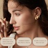 Florideco 3-Pair Small Hoop Earrings | 14K Gold Plated Twisted Huggies, Open Chunky Stack - 3 of 4