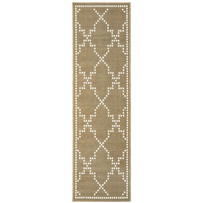 Oriental Weavers Marina 7765Y Tan/ Ivory Indoor/Outdoor Area Rug - 2'3" x 7'6"