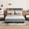 Streamdale Gray Upholstered Queen Bed with Storage, Trundle & USB Ports - 2 of 4