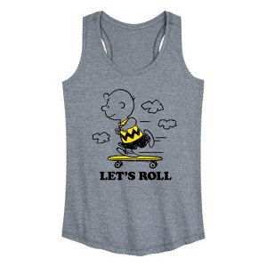 Women's - Peanuts - Let's Roll Graphic Racerback Tank - 1 of 4