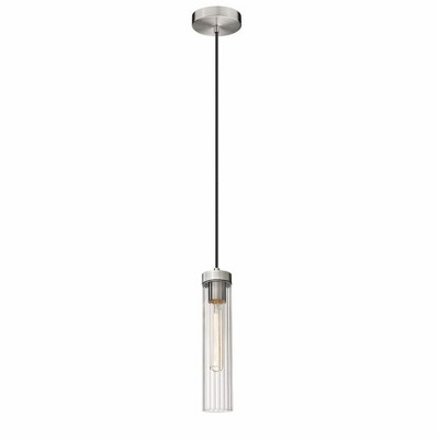 Beau 12.75" Brushed Nickel Glass Pendant Light