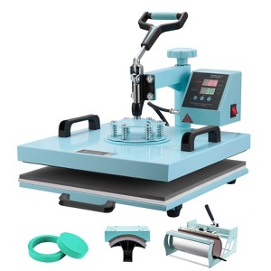 VEVOR Heat Press Machine, 15 x 15 inch, 5 in 1 Heat Transfer Machine with 30 oz Tumbler Press, 360° Swing Away T-Shirt Pressing, Green - 1 of 4