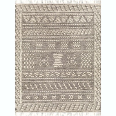 Mark & Day Stroet 8'x10' Rectangle Woven Indoor Area Rugs Gray: Geometric Bohemian Cotton Wool, Stain-Resistant, Pet Friendly