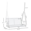 Aghana Digitals 2-Person Wooden Porch Swing with Cup Holders & Chains, 440 lbs Capacity, White Fir - 3 of 4