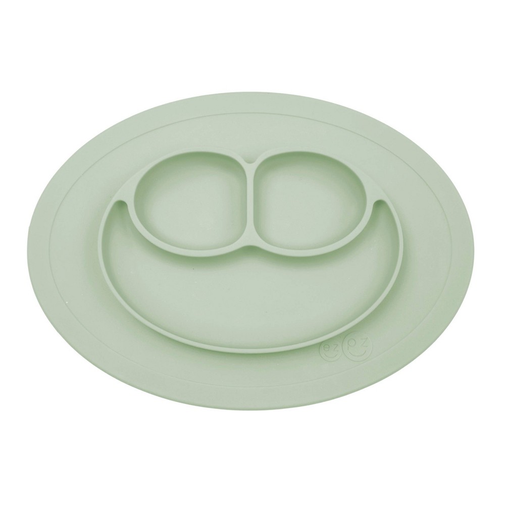 Photos - Plate EZPZ Mini Mat  - Sage: Silicone, Oval, Solid Pattern, BPA-Free 