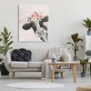 Stupell Industries Dairy Farm Cow Watercolor Portrait Pink Floral Crown Canvas Wall Art - 2 of 4