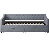 Kumasinova Twin/Full Size Daybed with 2 Storage Drawers,Fabric Upholstered Sofa Bed with Button Tufted Back & Piped Arms for Living Room,Bedroom - 4 of 4