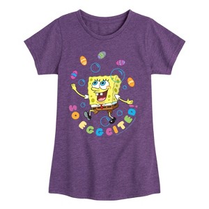 Girls' - SpongeBob Squarepants - So Eggcited Fitted Short Sleeve Graphic T-Shirt - 1 of 4