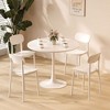 Modern 24" Round Table, Small Pedestal Dining Table with MDF Top for Kitchen, Dining Tables for Small Spaces or Living Room-The Pop Home - 3 of 4