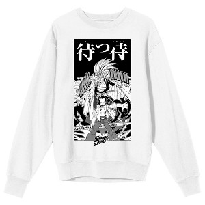 Shaman King Samurai & Japanese Characters Crew Neck Long Sleeve White Adult Sweatshirt - 1 of 3