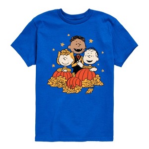 Boys' - Peanuts - Pumpkin Trio Short Sleeve Graphic T-Shirt - 1 of 4