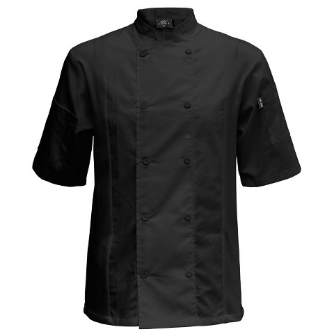 Chef Code Cool Breeze Side Vent Chef Coat, Short Sleeves Black M