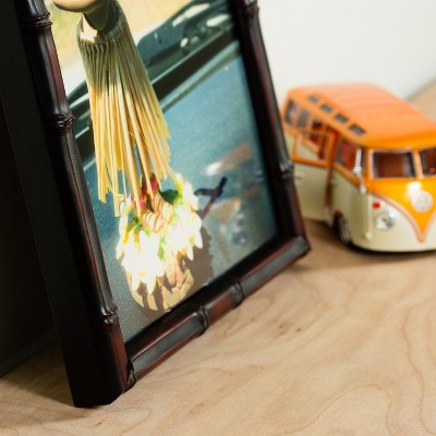 Vintage Mahogany Faux Bamboo 20x24 Wall Picture Frame