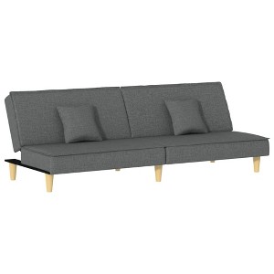 vidaXL Convertible Sleeper Sofa Bed with Adjustable Backrests and Complimentary Pillows, Durable Fabric Construction - 1 of 4