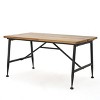 Okak 35.5" Outdoor Dining Table Side Tables with Acacia Wood Frame Portable Patio End Table Outdoor&Indoor for Garden Balcony Yard Pool, Black - 3 of 4