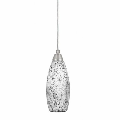 Toltec Lighting Any 1 - Light Pendant in  Brushed Nickel with 5.5" Black Fusion Shade