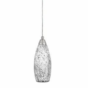 Toltec Lighting Any 1 - Light Pendant in  Brushed Nickel with 5.5" Black Fusion Shade - 1 of 1