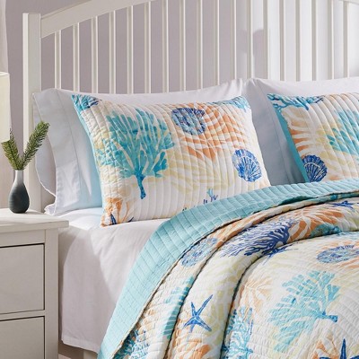 Greenland Home Fashions Montego Pillow Sham - Aqua