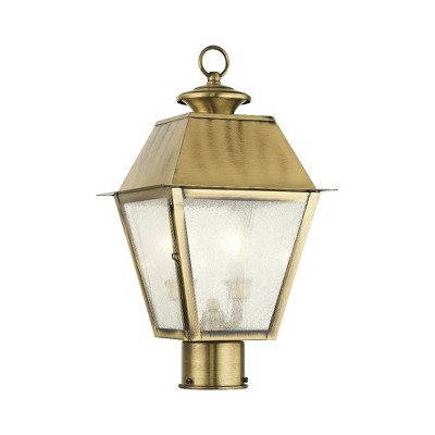 Livex Lighting Mansfield 2 - Light Post Light in  Antique Brass