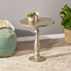 Mayeerty Wooden Metal Fashionable Modern Round End Table£¬Silver - 1 of 4