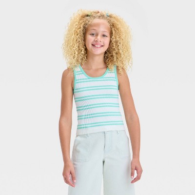 Girls' Scoop Neck Seamless Ringer Tank Top - art class™
