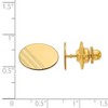 Black Bow Jewelry 14K Yellow Gold Diagonal Striped Oval Lapel or Tie Pin, 16 x 11mm - 2 of 3