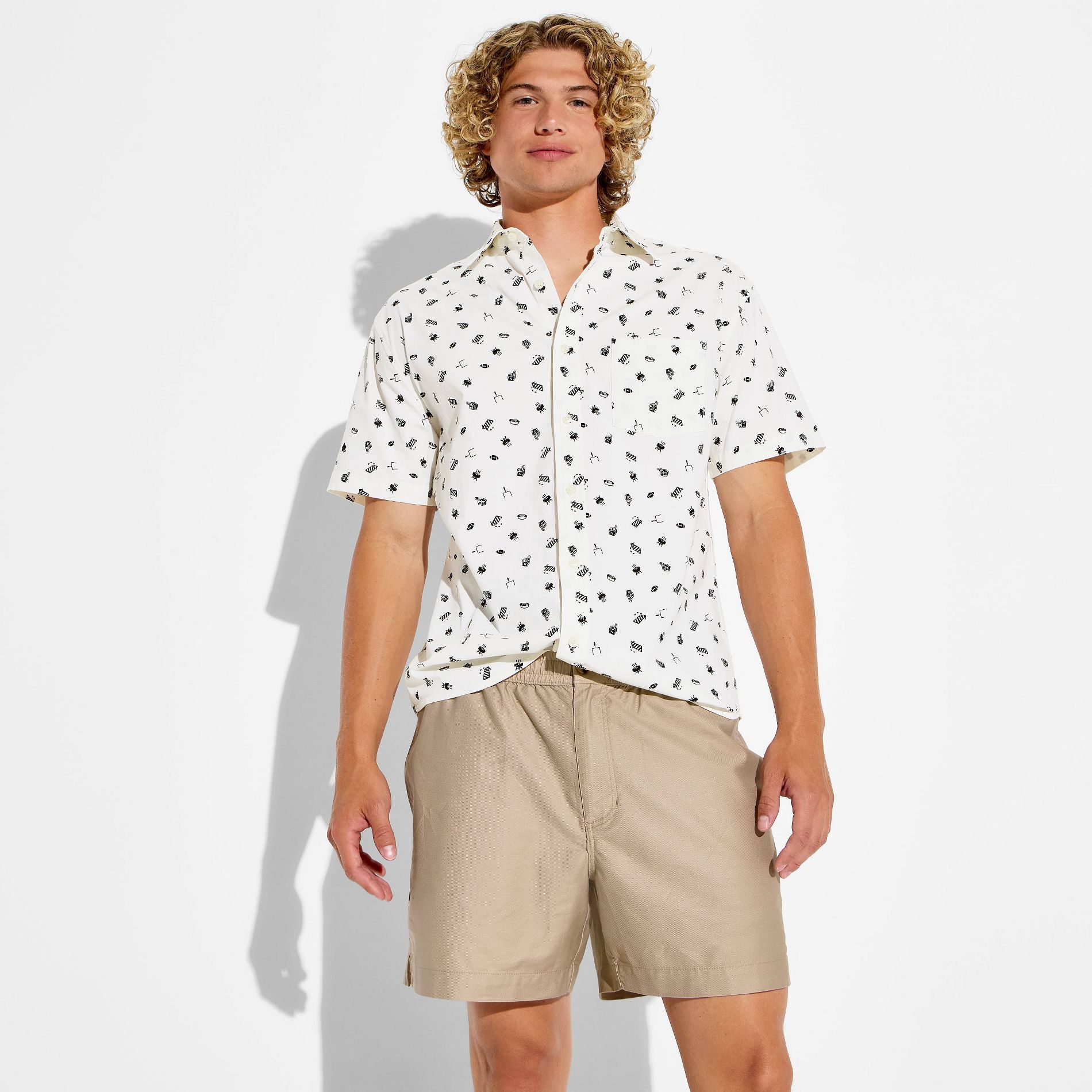 Men's Game Day Full Button Tailgate Print Camp Shirt - Goodfellow & Co™
