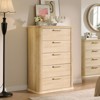 Sapphtopaz Modern Dresser with Curved Profile Design Fluted Chest of Drawers with Wood Handles Chest of Drawers for Bedroom, Entryway - 4 of 4