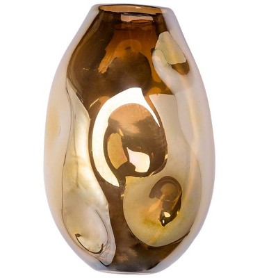 VivaTerra Organic-Shaped Glass Dented Wall Vases, Large