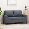 vidaXL 2-Seater Sofa in Dark Gray Velvet - Contemporary Design Couch with Sturdy Metal Frame and Thick Padding - 2 of 4
