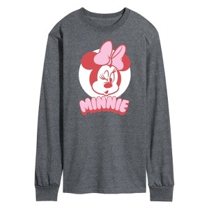 Men's - Disney - Minnie Mouse Wink Face Long Sleeve Graphic T-Shirt - 1 of 4