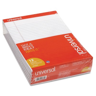 UNIVERSAL Perforated Edge Writing Pad Legal Ruled Letter White 50 Sheet Dozen 20630