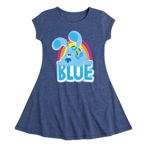 Girls' - Blue's Clues & You! - Blue Fit & Flair Cap Sleeve Dress - 1 of 3