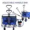 SKRAN Folding Wagon, Heavy Duty Utility Beach Wagon Cart with Big Wheels, Adjustable Handle Drink Holders for Camping and Outdoor - 2 of 4