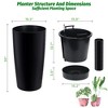 ODK 30 in Tall Planters for Outdoor Plants Set of 2, Large Outdoor Planters for Front Porch Decor with Drainage Holes, Automatic Watering - 3 of 4